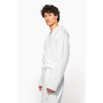 Unisex organic hooded bathrobe